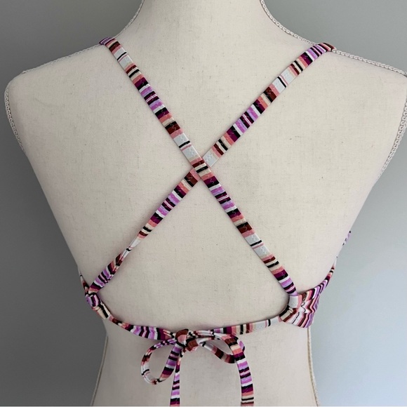 Shade & Shore Striped Multicolor Underwire Bikini Top- 34D - Picture 9 of 9
